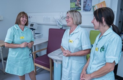 Healthcare Assistants working on discharge lounge